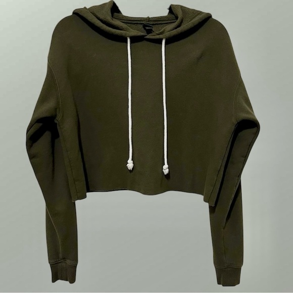 Wild Fable Olive Green Cropped Hoodie Sweatshirt. Size‎ Small - Picture 4 of 8